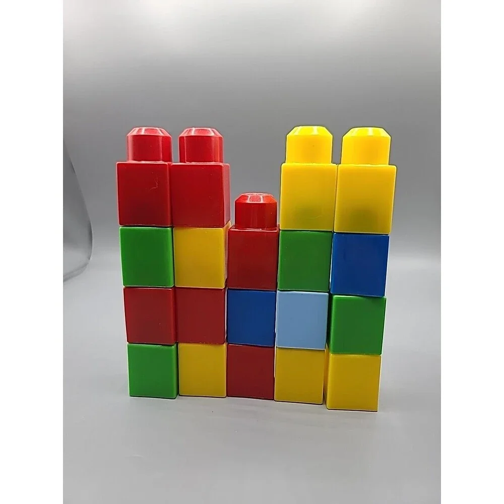 Mega Bloks 43 Piece Lot Of Assorted Blocks Shapes & Sizes